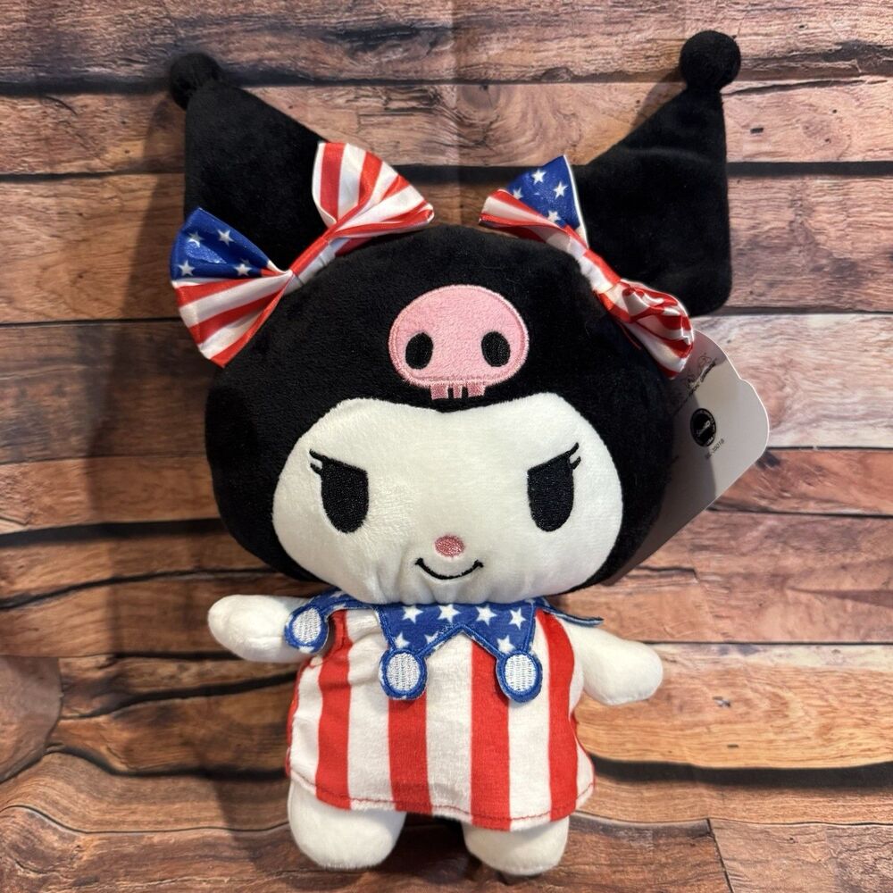 NWT Sanrio Kuromi Patriotic Plush Toy 4th of July American Flag 11" New Tag